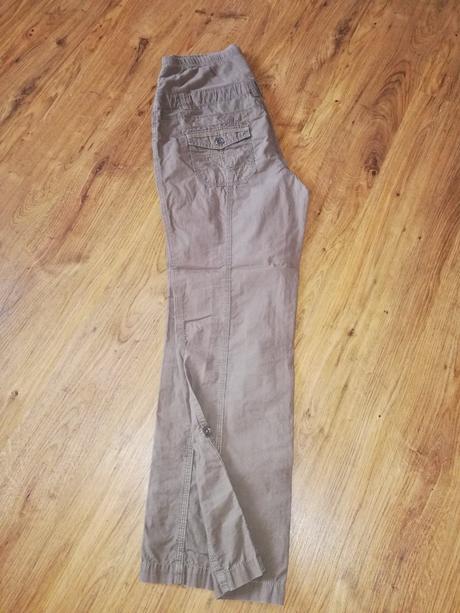 Těhotenské plátěné kalhoty, třičtvrťáky, yessica,40