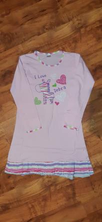 Dívčí noční bavlněná košile dlouhý rukáv 130, 134