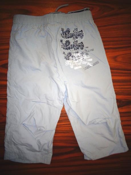 Luxusní šedé 3/4 šusťákové kalhoty 140/146, next,140