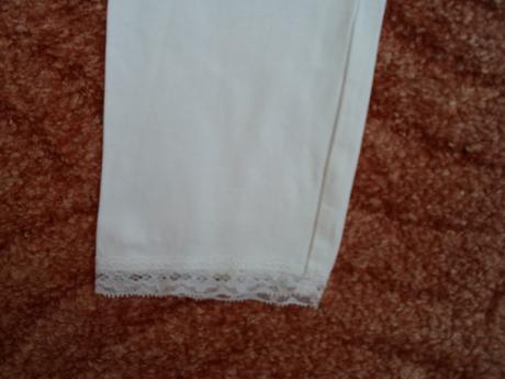 Bílé 3/4 legíny s krajkou, h&m,146