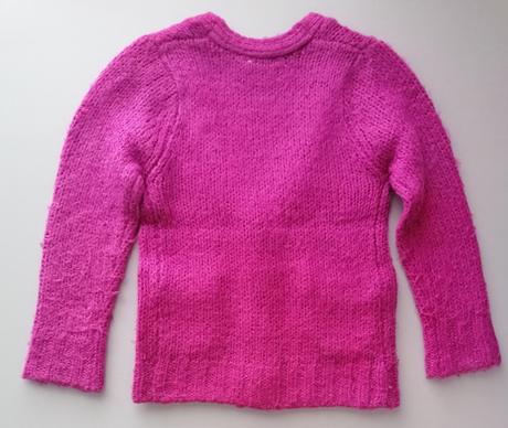 Růžový svetr s kapsami vel 116 - 122, 116