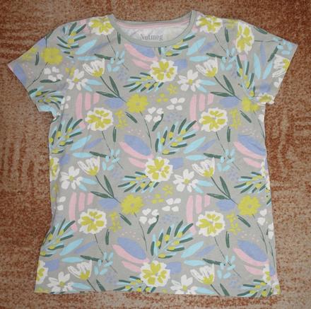 Dívčí tričko s kytičkami vel. 152, nutmeg,152