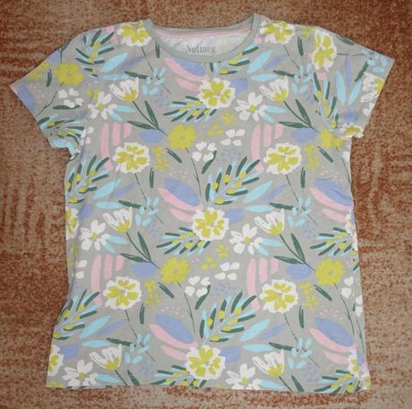 Dívčí tričko s kytičkami vel. 152, nutmeg,152