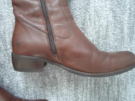 Hnědé kožené boty kozačky lasocki, lasocki,39