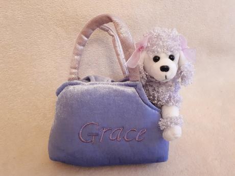 Plyšový pejsek, pudlík grace v taštičce,