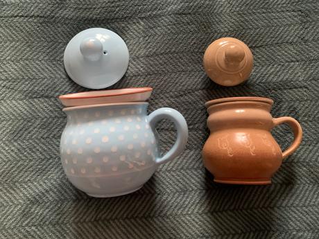 2 keramické hrničky na sypaný čaj, 