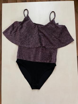 Body s třpytem a volánem, vel cca xs, měřte, xs