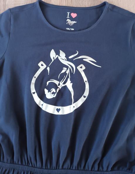 Tmavě modré šaty krátký rukáv kůň tchibo, tchibo,158