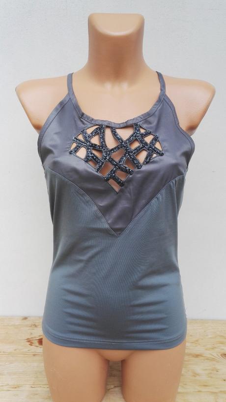 Luxusní zdobený top tílko - vel.38/40, 38