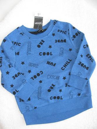 Modrá bavlněná chlapecká mikina s potiskem, george,92