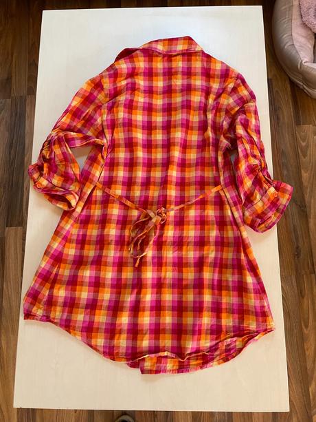 Káro dlouhá košile, vel. l, papaya maternity, papaya,l