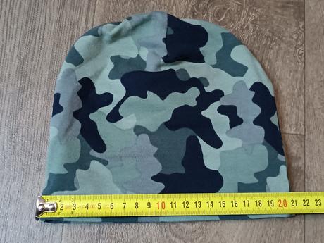 Oboustranná podzimní/jarní čepice - maskáč, 92