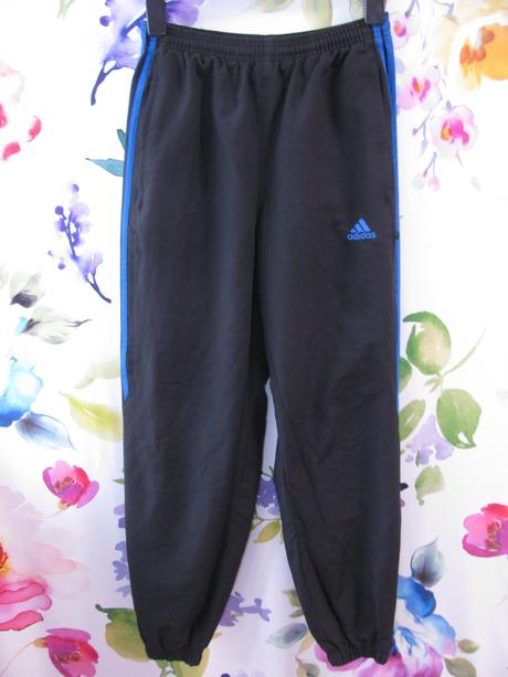 Černé volnočasové podšité kalhoty adidas, adidas,158