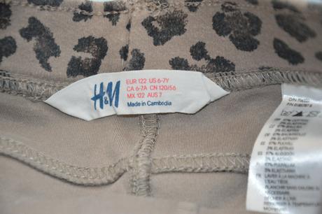 Legínky ham, s gepardím vzorem, džegíny, kapsičky, h&m,116
