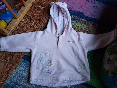 Růžová mikinka bunny na holčičku, 104