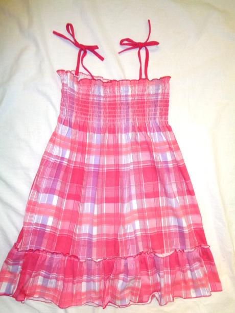 Krásné růžovofialové káro šaty, kugo,152