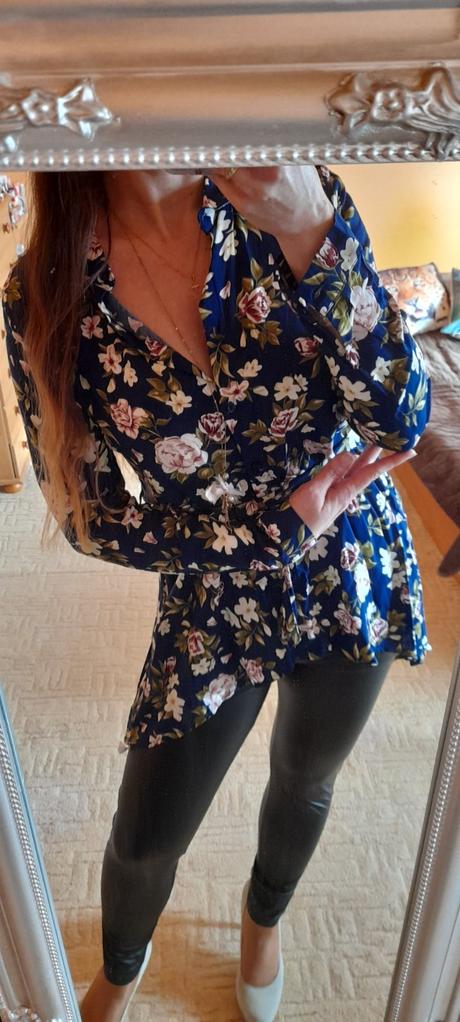 Fisherfield květovaná peplum viskózová halenka, gate,38