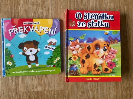 Dětské knihy s pejskem a 3d obrázky - 2 knihy,