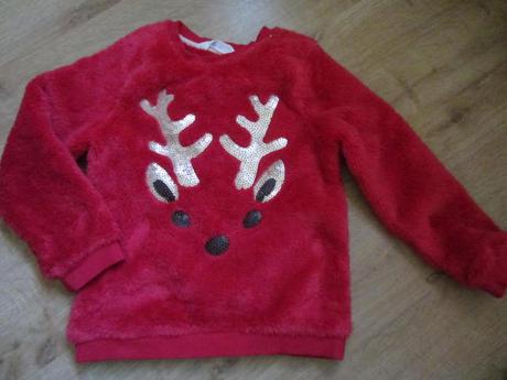 Heboučká chlupatková mikina se sobíkem a flitry, h&m,110