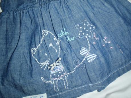 Překrásné riflové šaty s kočičkou - odlehčené, next,62