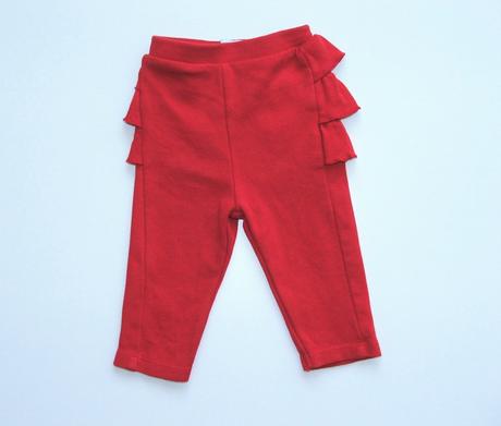 H152 červené legíny s volány vel. 62, ladybird,62