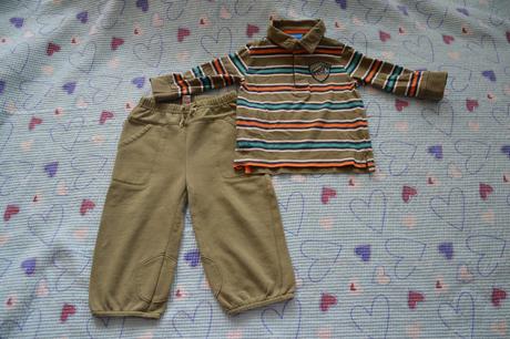 Khaki set, triko s límečkem, tepláčky, tu,86