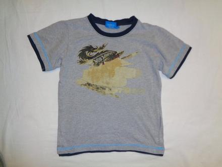 Šedé melírované tričko hot wheels, 140