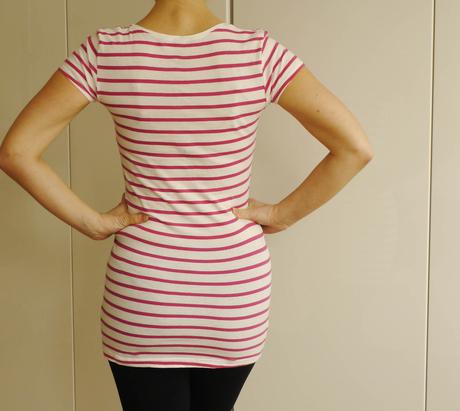 Bilo ruzove pruhovane tricko vel 34 h&m, h&m,34
