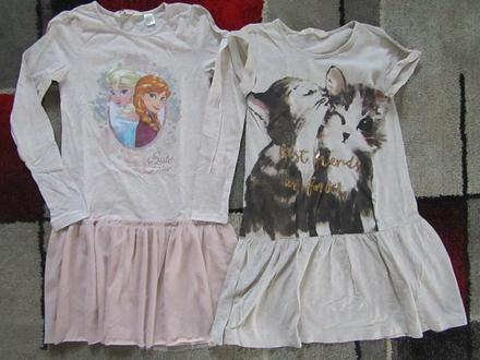 2x šaty zn.h & m vel.134/140,1x s elsou,1x s kočič, h&m,134