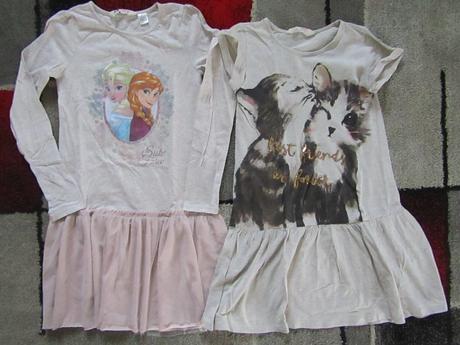 2x šaty zn.h & m vel.134/140,1x s elsou,1x s kočič, h&m,134