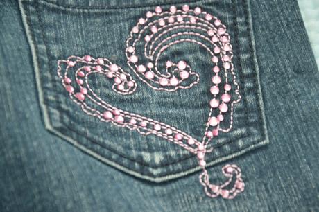 Elastické džíny s kamínky, regulace v pase, c&a,128