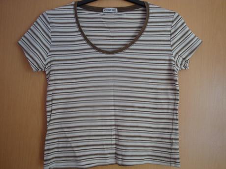 Tričko proužkované - hnědé, vel. l, cherokee,l