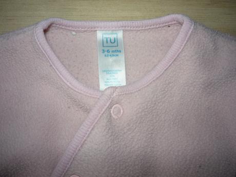 Růžový flísový overal se zajíčkem, tu,68