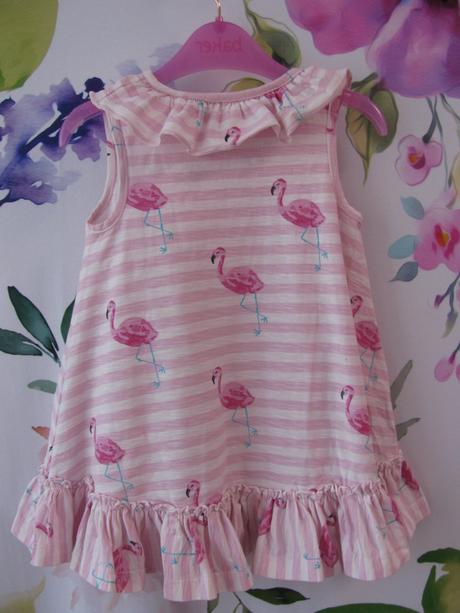Růžové letní šatičky s plameňákem, 92