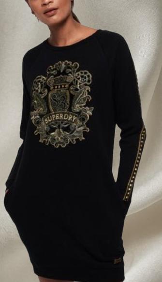 Superdry zdobené teplákové šaty s kapsami, superdry,s