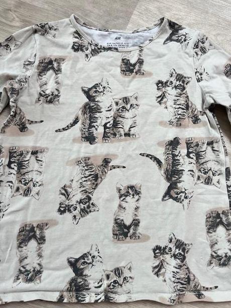 Triko kočičky 134/140, h&m,134