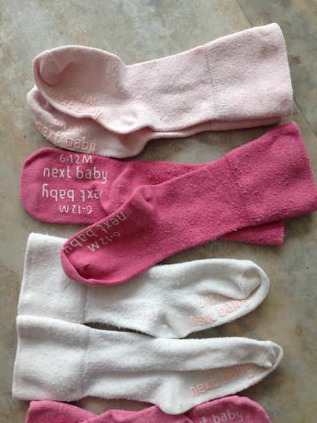 5 párů ponožek protiskluzové next růžová 6-12 měs., next,68