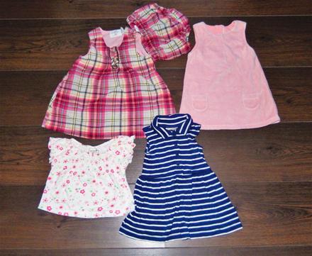 Dívčí šatičky a tričko, 4ks - vel.3-6m, h&m,68