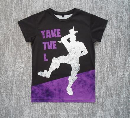 Černé tričko triko krátký rukáv fortnite, 140