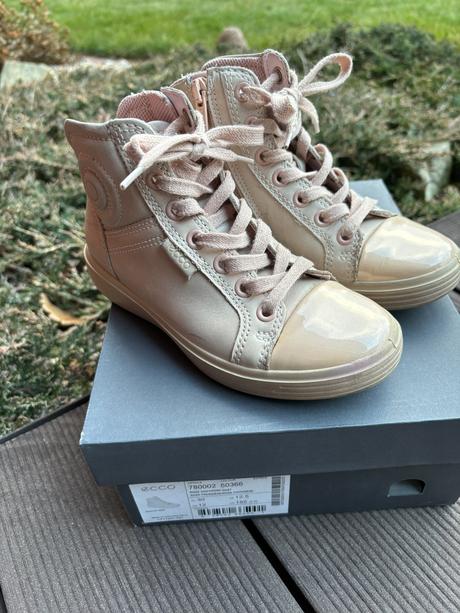 Kožené kotníkové boty ecco 30 růžové, ecco,30