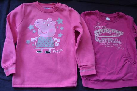 2x dívčí mikina prasátko peppa,na 5-6 let, c&a,122