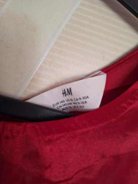 Šaty zn. h&m sváteční, vánoční - červené v. 140, h&m,140