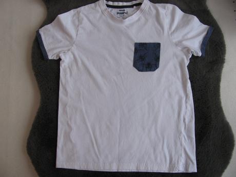 Bavlněné bílé tričko s modrými prvky, pepperts,152