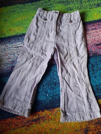 Šedo-fialkové kalhoty na holčičku, 86