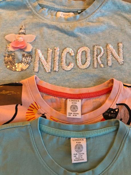 3trička next,lindex unicorn flitry 110-116 5-6let, next,116
