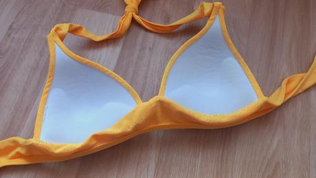Žlutá plavková push-up podprsenka - cca 85b, l