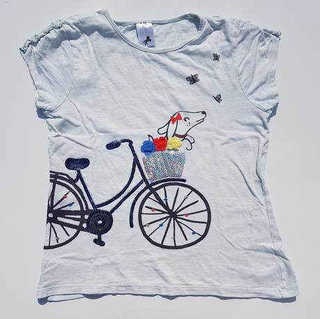L195	dívčí triko s kr. rukávem pejsek vel. 128, palomino,128