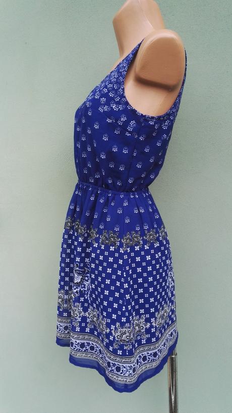 Modré krátké šaty divided - vel.36, h&m,36
