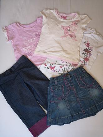 Trička, rifle, sukýka, 104–116