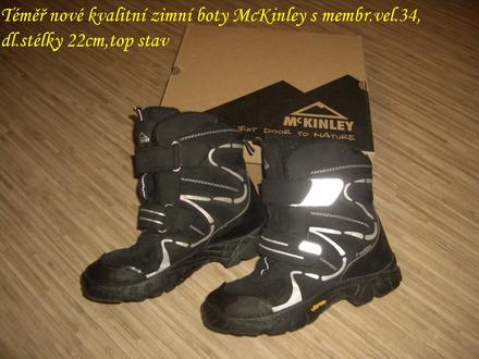 Zimní boty mckinley vel.34 s membr. stélka 22cm ja, mckinley,34